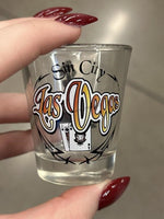 Las Vegas themed shot glass