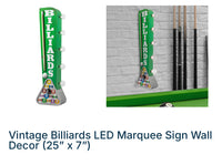 Light up billiard sign