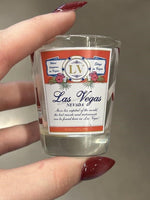 Las Vegas themed shot glass