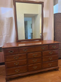 Tremendous Taylor Jameson USA Mid-Century Modern Cherry Dresser & Mirror