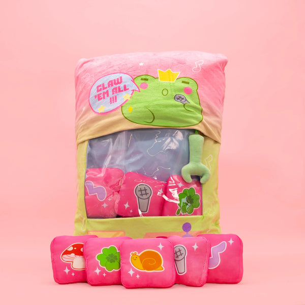 Brain game mini plushie claw machine singing frog