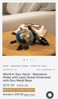 Gemstone Globe with hand black