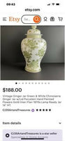 Mid-Century Marvelous! Gorgeous Ginger Jar / Chinoiserie. Divine design "Andrea by Sadek"!!