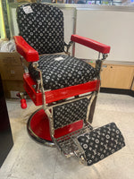 1950s Louis Vuitton inspired Koken barber chair fully restored