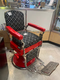 1950s Louis Vuitton inspired Koken barber chair fully restored