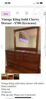 Tremendous Taylor Jameson USA Mid-Century Modern Cherry Dresser & Mirror