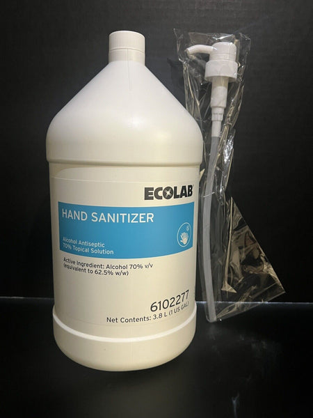 Ecolab Hand Sanitizer 1 Gallon With Pump Quick Drying Gel 128oz