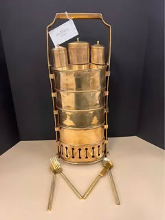 Pipin' Hot Antique Brass Pippin! Food Storage & Serving System.