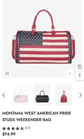 Montana West American Pride Studs Weekender Bag USA