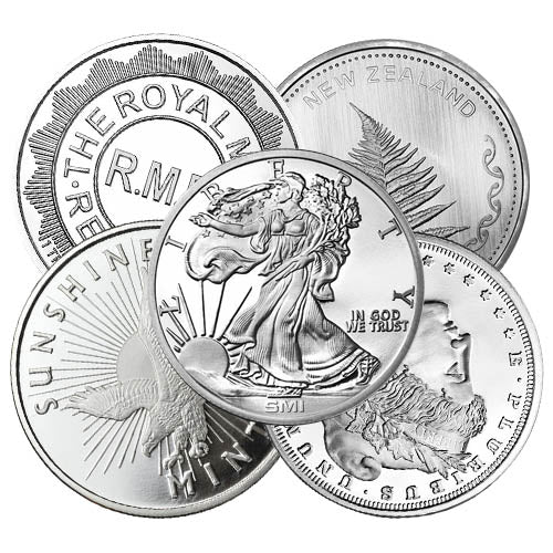 1 oz Silver rounds Random styles